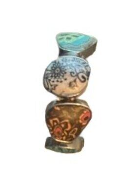 Viva Bead Multicolor Bezel Set Beaded Stretch Bracelet - NWOT